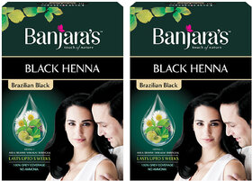 Banjaras Black Henna Brazilian Black 54gm Pack Of 2