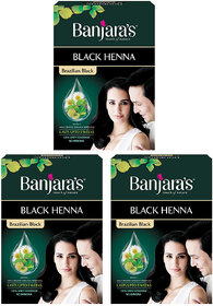 Banjaras Black Henna Brazilian Black 54gm Pack Of 3