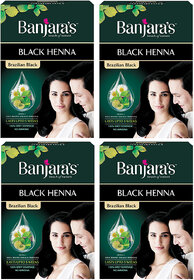 Banjaras Black Henna Brazilian Black 54gm Pack Of 4