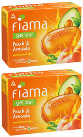 Fiama Gel Bar Peach And Avocado Moisturised Skin 125gm Pack Of 2