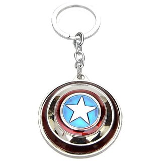                       Luxurious Metal Rotating 360 Spinning Keychain (Captain Sheild)                                              