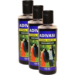                      Adivasi Herbal Vishvambhari Hair Oil - Pack Of 3 (100ml)                                              