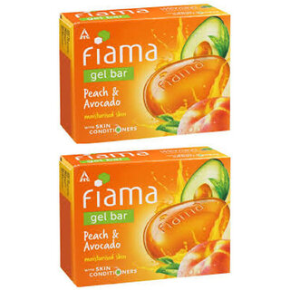                       Fiama Gel Bar Peach And Avocado Moisturised Skin 125gm Pack Of 2                                              