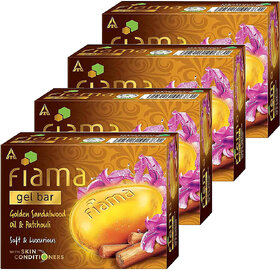 Fiama Gel Bar Golden Sandalwood Oil And Patchouli 125gm Pack Of 4