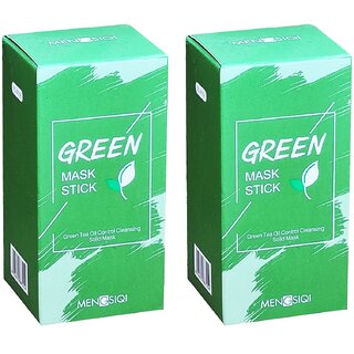 Green Tea Oil Control Cleansing Solid Mask Stick - 40g (Pack of 2) Green Tea Oil Control Cleansing Solid Mask Stick - 40g (Pack of 2)