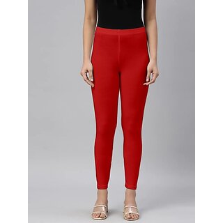                       SHE PURE LUXURY WEAR Ankle Length  Ethnic Wear Legging  (Red, Solid)                                              