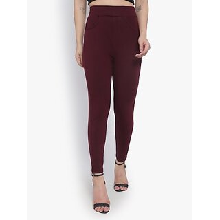                       SHE PURE LUXURY WEAR Maroon Jegging  (Solid)                                              