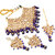 Lucky Jewellery Bridal Gold Plated Blue Color Kundan Wedding & Engagement Choker Necklace Set With Mang Tikka