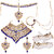 Lucky Jewellery Wedding Gold Plated Blue Color Dulhan Bridal Set with sheeshpatti (2475-L1ZS-KD124-B-New)