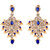 Lucky Jewellery Wedding Gold Plated Blue Color Dulhan Bridal Set with sheeshpatti (2475-L1ZS-KD124-B-New)