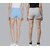 SHE PURE LUXURY WEAR Pack of 2 Solid Women Grey, Blue Hotpants