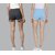 SHE PURE LUXURY WEAR Pack of 2 Solid Women Dark Grey, Blue Hotpants