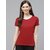 SHE PURE LUXURY WEAR Women Solid Round Neck Pure Cotton Red T-Shirt