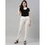 SHE PURE LUXURY WEAR Women Regular Fit White Pure Cotton Trousers