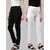 SHE PURE LUXURY WEAR Pack of 2 Women Regular Fit Black, White Pure Cotton Trousers