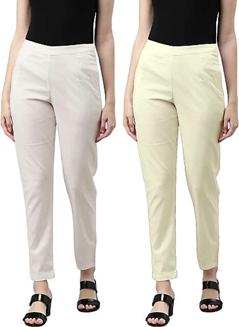 Buy White Poly Cotton Slim Pants (1N) for INR799.00 | Rangriti