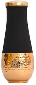 Royalstuffs Copper Lacquer Coated Silk Finish Leak Proof Surahi Shape Bottle| 1600 Ml Bottle (Pack Of 1, Brown, Copper)