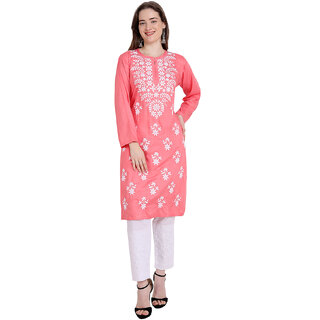                       Lucknowi Rayon Cotton Kurta                                              