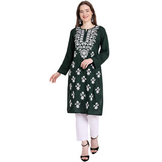                       Lucknowi Rayon Cotton Kurta                                              