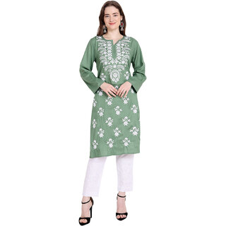                       Lucknowi Rayon Cotton Kurta                                              