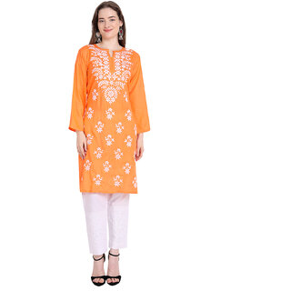                       Lucknowi Rayon Cotton Kurta                                              