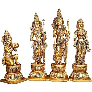                       Royalstuffs Heavy Brass Ram Darbar Murti Rama Sita Lakshman Hanuman Statue Showpiece Idol For Home Decor & Gifts                                              