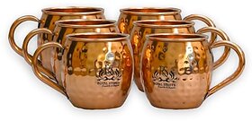 Royalstuffs Handmade Copperware Moscow Mule Vodka Drinkware Copper Mugs Set Of 6
