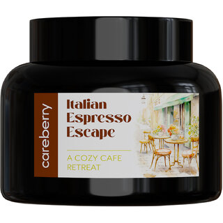                       Careberry's Italian Espresso Escape Candle 150g  Natural Soy Wax Candle  Encased in a Stylish Black Matki Design 150g                                              