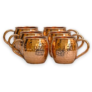                       Royalstuffs Handmade Copperware Moscow Mule Vodka Drinkware Copper Mugs Set Of 6                                              