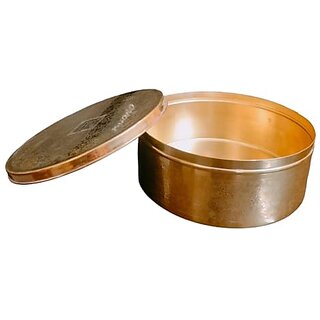                       Royalstuffs Handmade Royal Brass Antique Finish Chapati Box With Lid | Hot Pot Chapati Box For Kitchen (Brass)                                              