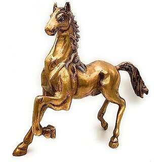                       Royalstuffs Brass Running Horse Showpiece Statues, Height 11 Inch                                              