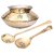 Royalstuffs 4 Liter Traditional Brass Handi Pot For Cooking | Authentic Brass Dekchi Pot Cookware With 1 Spoon & 1 Ladle