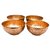 Royalstuffs Set Of 4 Embossed Leaf Design Copper Bowl (440 Ml)