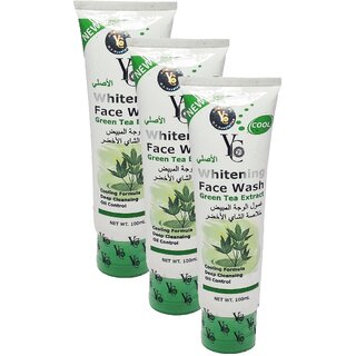                       YC Green Tea Extract Whitening Face Wash - Pack Of 3 (100ml)                                              