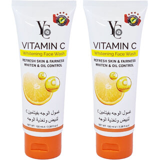                       YC Vitamin C Face Whitening For All Skin Face Wash - Pack Of 2 (100ml)                                              