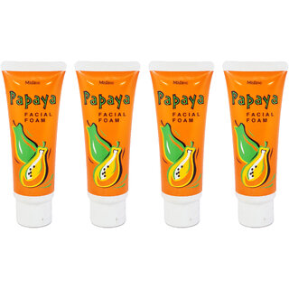 Mistine Papaya Facial Foam - 100g (Pack Of 4)