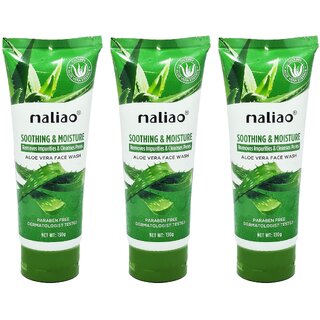                       Maliao Soothing & Moisture Aloe Vera Face Wash - 130g (Pack Of 3)                                              