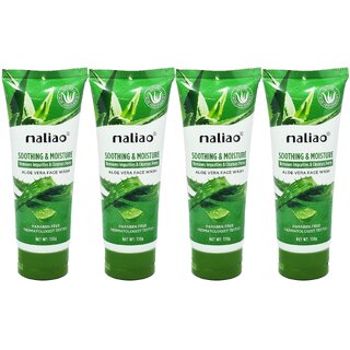                       Maliao Soothing & Moisture Aloe Vera Face Wash - 130g (Pack Of 4)                                              