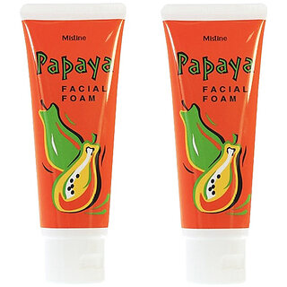 Mistine Papaya Facial Foam For All Skin - Pack Of 2 (100gm)