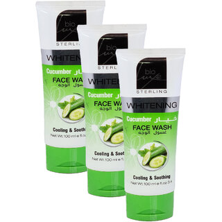                       Bio Luxe Whitening Cucumber Face Wash - 100ml (Pack Of 3)                                              