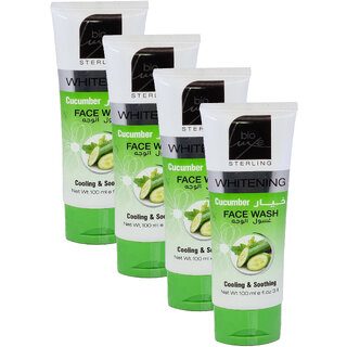                       Bio Luxe Whitening Cucumber Face Wash - 100ml (Pack Of 4)                                              