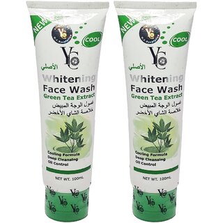                       YC Whitening Green Tea Extract Face Wash - 100ml (Pack Of 2)                                              