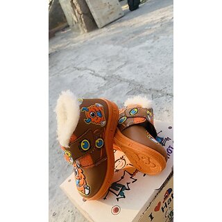 Cj Enterprises Boys & Girls Velcro Casual Boots (Brown)