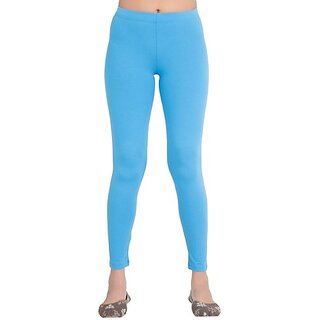 women light blue solid legging