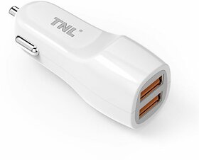 Tnl 12.5 W Qualcomm 3.0 Turbo Car Charger (White, With Usb Cable)