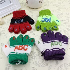 Kids Woolen Gloves (4 Pairs)