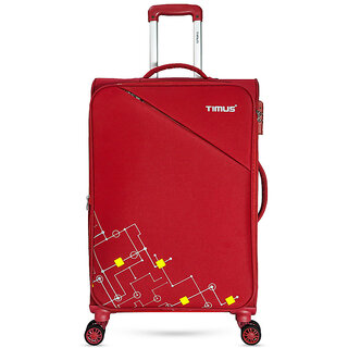                       Flash 68 cm Stylish Check-in Travel Luggage & Suitcase For Men and Women Red                                              