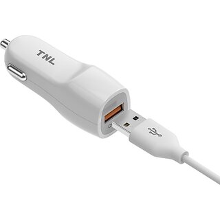                       Tnl 18 W Qualcomm 3.0 Turbo Car Charger (White, With Usb Cable)                                              