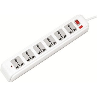                       Tnl Cables Tnl Quadro Surge Protector/Spike Guard/Extension Board. 6 Socket Extension Boards (White, 2 M)                                              