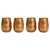 Royalstuffs Metal Dholak Shaped Copper Water Glass 100% Pure Tamba Glass Bpa Free For Drinking & Serving Set Of 4 Piece(200Ml)